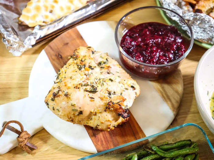 And her easy turkey-breast recipe might save your meal at the last minute.