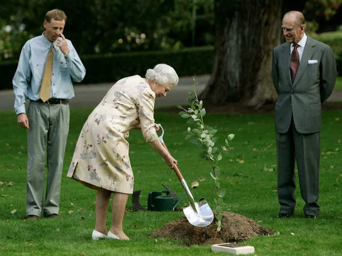 Sometimes, royal duties can be demanding. The late Queen planted trees on many occasions, including on a visit to Australia in 2006.