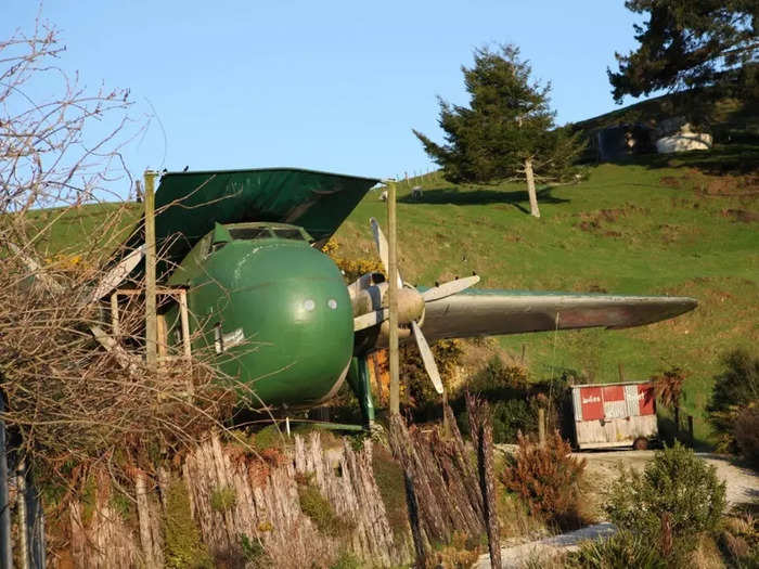 The vintage Bristol Freighter Plane, which is one of the last allied aircraft flown in Vietnam, has been turned into a small two-room hotel.