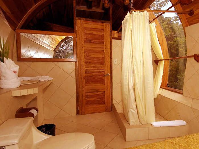 Meanwhile, a private bathroom with standing showers is connected to each bedroom.