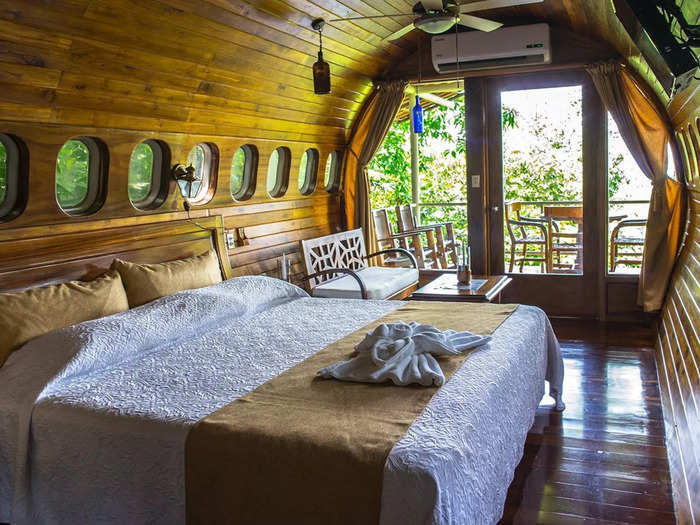 Nestled inside Manuel Antonio National Park, the accommodation is an old Boeing 727 that has been converted into a two-bed, two-bath suite.