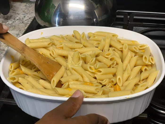 Once the pasta was ready, I added more seasonings.