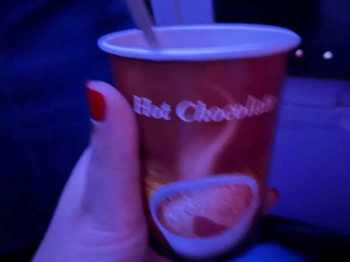 I purchased a cup of hot chocolate for $3.