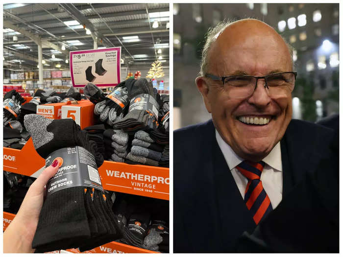 Former New York City Mayor Rudy Giuliani has been seen buying socks from Costco. The cheapest pack we found cost £5.99.