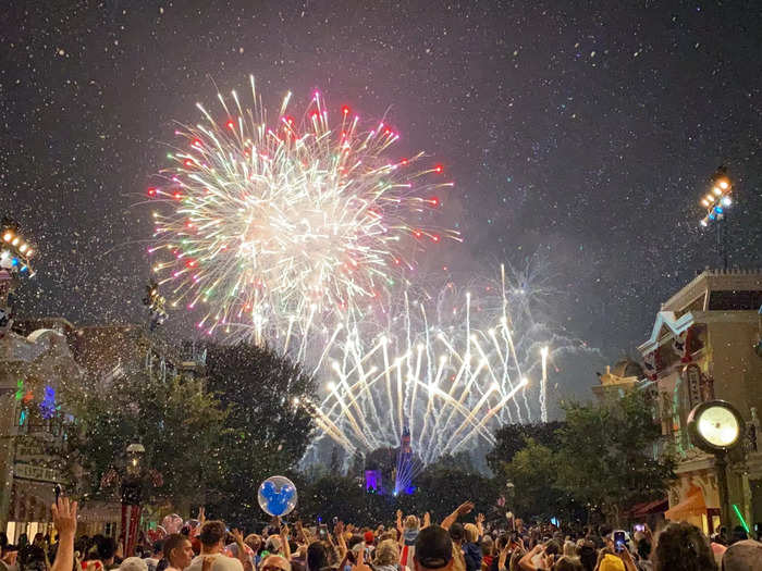 Try watching the fireworks from different spots around the park.