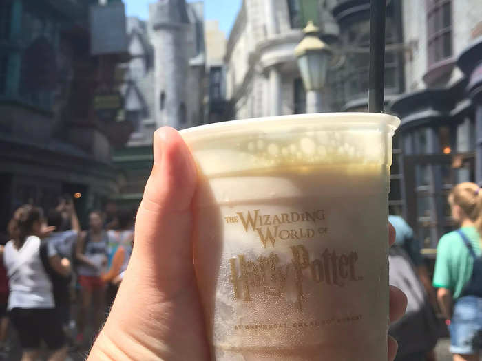 I love grabbing a Butterbeer while walking around the parks.