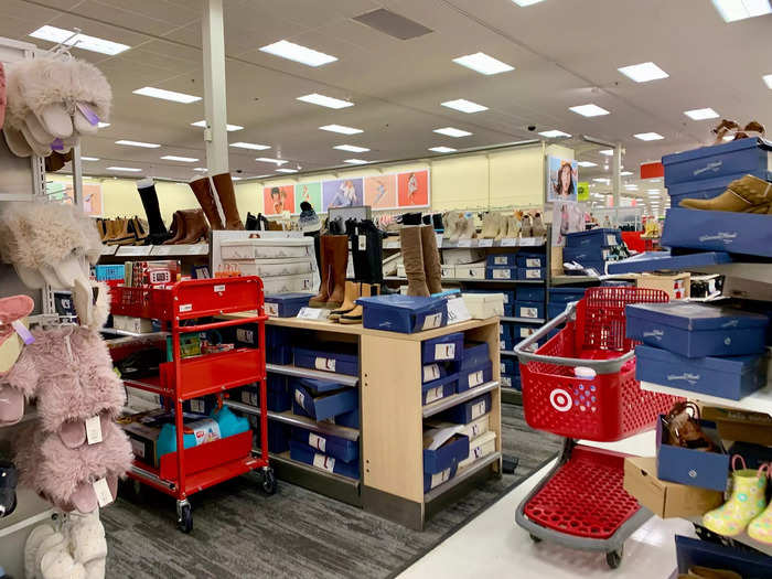 Between customers with large shopping carts and employees constantly restocking shelves from carts, it was difficult to navigate.