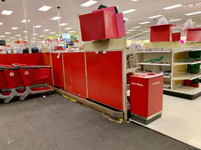 When I walked into Target, it was noticeably busier and there were only a few carts available.