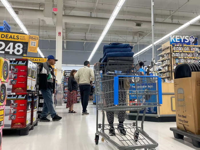 Several shoppers were interested in the bins