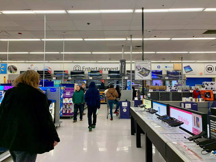 The busiest area by far was the electronics section.