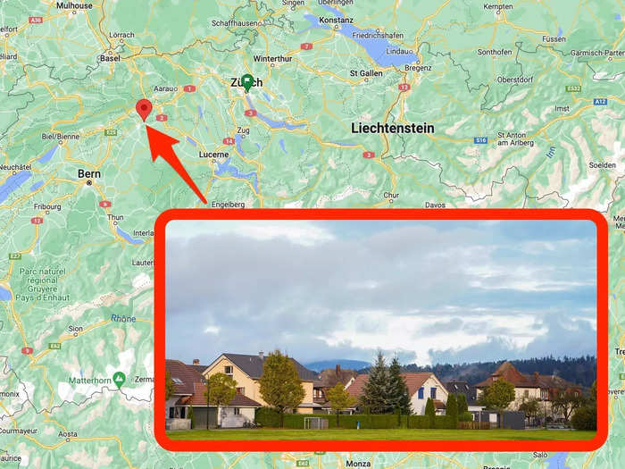 Located about an hour outside of Zurich by train, the Airbnb is in the village of Roggwil.