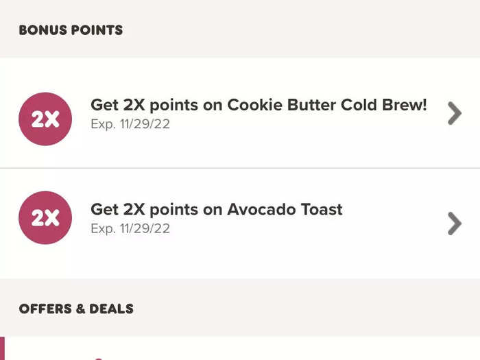 Bonus points and offers are easy to find under the "offers" tab.