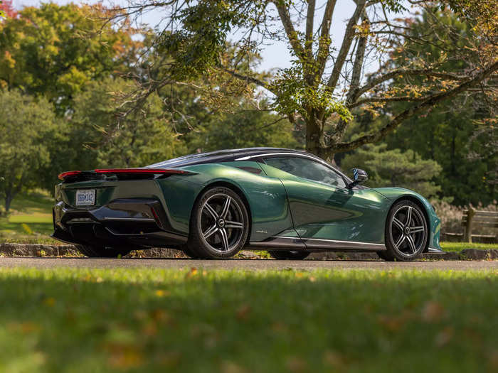 A speaker system not only pumps futuristic driving sounds into the car, but also broadcasts them outside of it.