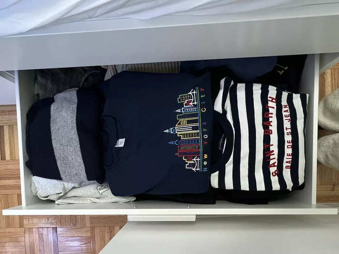 In Los Angeles, I used foldable closet organizers from Ikea to make the most of my apartment