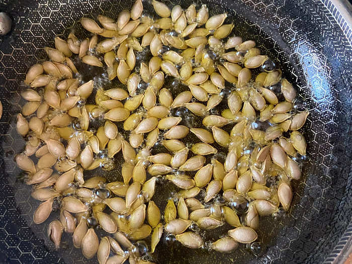 Use the seeds from the squash for garnish.