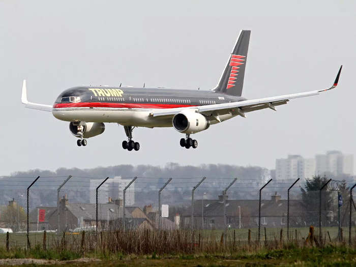 …and his prized Boeing 757 narrowbody aircraft, which he named "Trump Force One."