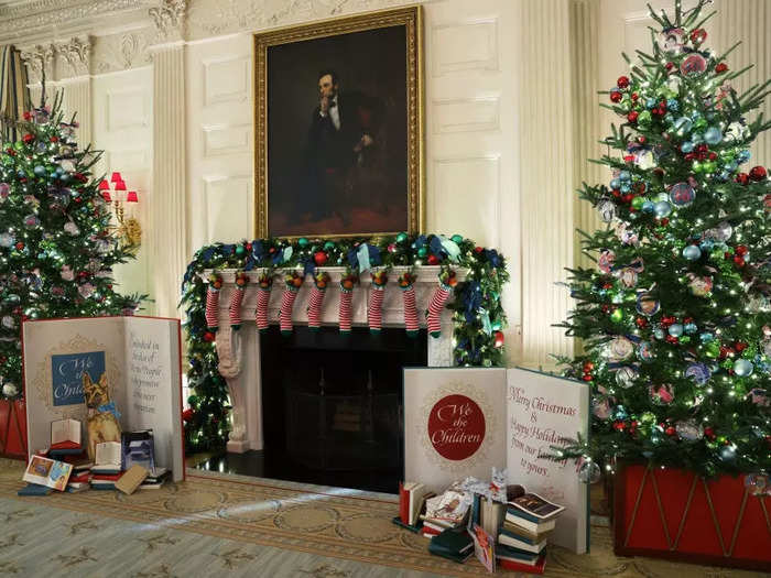 The White House pets make another appearance in the State Dining Room.