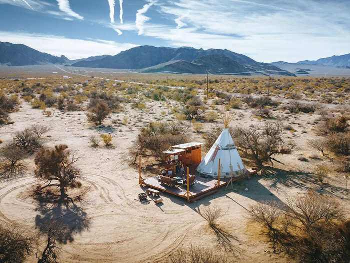 The four one-of-a-kind accommodations offer guests a real-life, up-close ranch experience where they can wake up surrounded by desert landscape, eat at the dining hall, ride horses and play traditional cowboy games without having to leave the property.