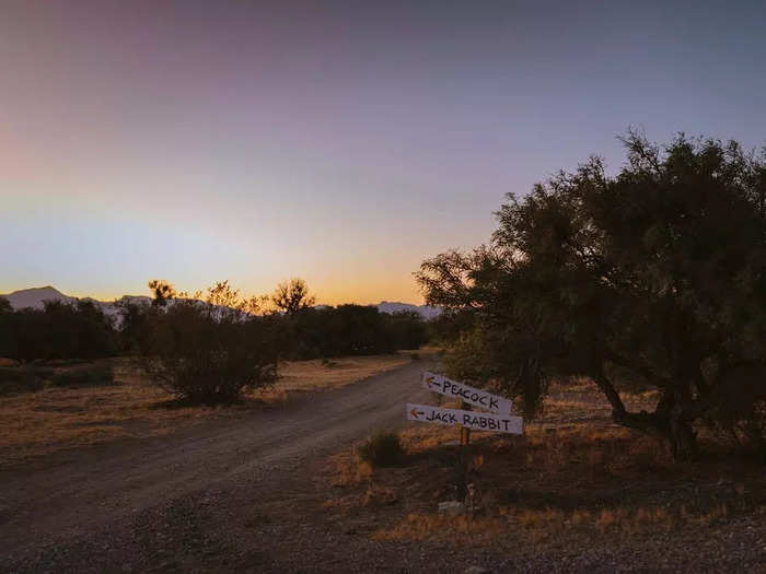 Small signs help guests navigate the expansive ranch.