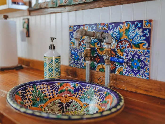 The sinks were purchased in Mexico during their travels there.