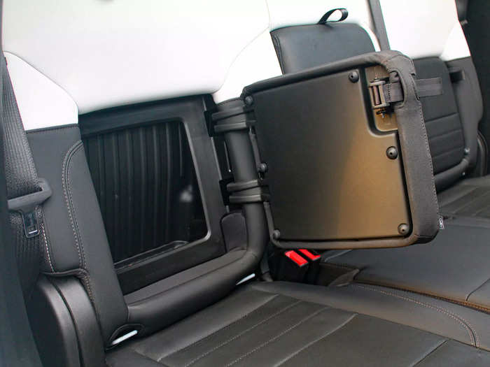 The back seats have hidden storage.