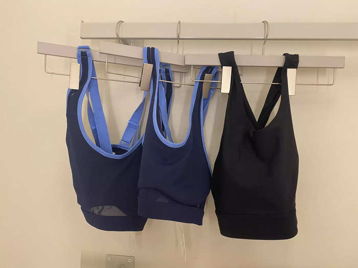 I tried on about five sports bras of different sizes and styles recommended by the employees. I felt like I was in the fitting room for an hour trying everything on.