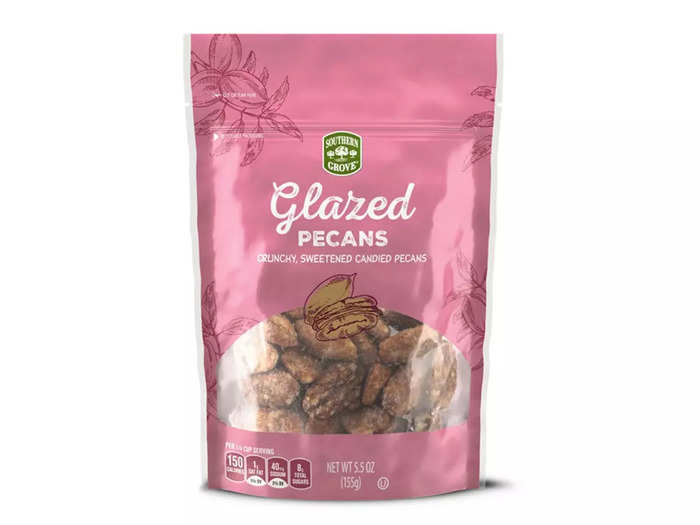 Stock up on the Southern Grove candied pecans for snacks, desserts, and cheese boards.