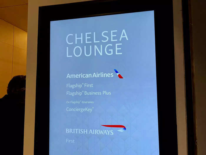 British Airways first class passengers, American customers who purchased Flagship First or Flagship Business Plus, and American Conciergekey travelers on Flagship itineraries can access Chelsea.