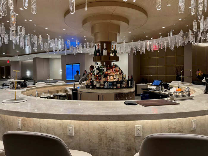 Chelsea features a circular champagne bar, plenty of seating, a dining area with on-demand meals, and large bathrooms with showers.