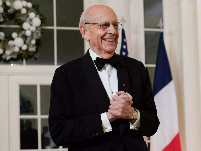 Retired Supreme Court Justice Stephen Breyer was all smiles as he arrived.