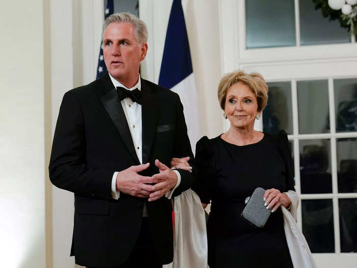 House Minority Leader Kevin McCarthy brought his mother Roberta as a guest.