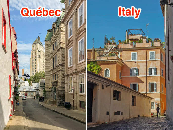 While some streets in Québec City were wide, others were quite narrow. Later in Rome and Venice, Italy, I stumbled upon alleys that reminded me of the narrow streets in Québec.