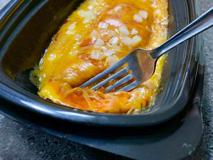 The cheese was an almost rubbery texture that was difficult to get through with my fork.