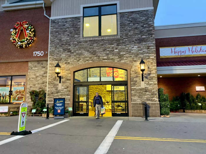 In late November, the store was already decked out for Christmas with wreaths and banners.