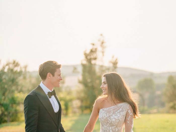 Babis-Whitcomb ended up falling in love with a floral dress from Galia Lahav.