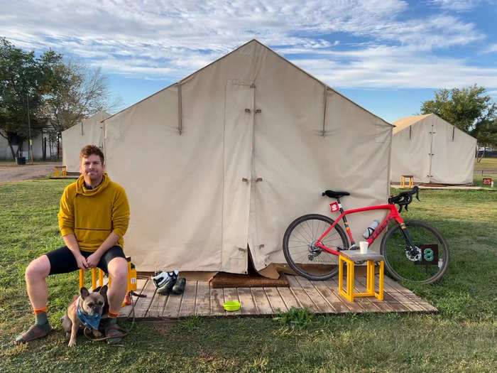 I spend the night camping out under the stars at El Cosmico, just outside of Marfa.