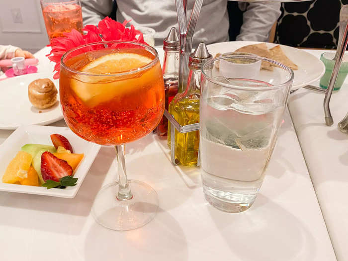 I decided to order a cocktail and went with the Aperol Spritz, which was $14, and was taken off guard by how strong it was.