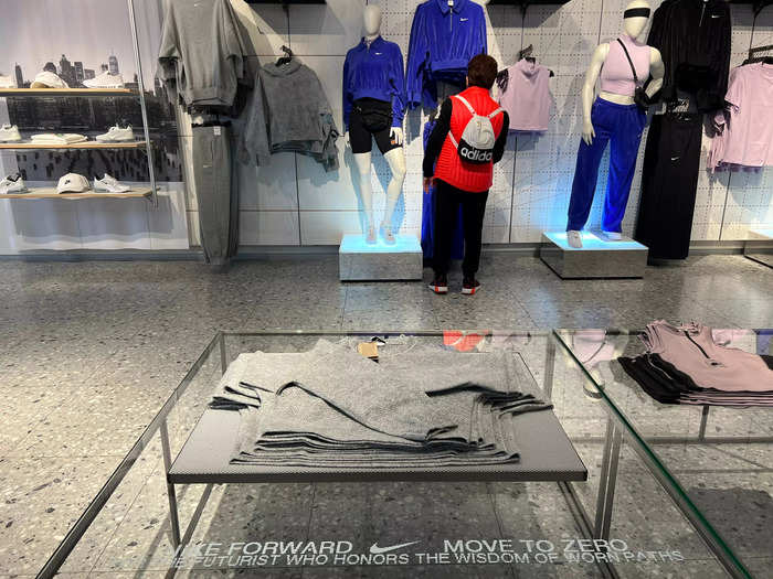 Similar to the Nike-wearing customer at the Adidas flagship, I saw a Nike shopper wearing Adidas apparel, reaffirming my belief that both brands are held up almost equally in public perception.