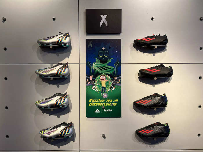 I thought these "Rick and Morty" soccer cleats had the coolest colors out of all the cleats I saw in the soccer section.