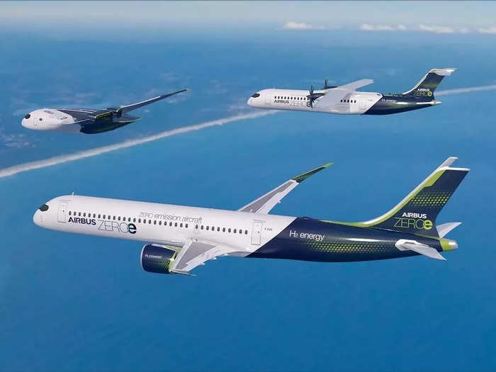 Embraer is not the only manufacturer with its eye on hydrogen-powered planes. Airbus has launched its ZEROe program, which will include three aircraft — a turbofan, a turboprop, and a blended wing.