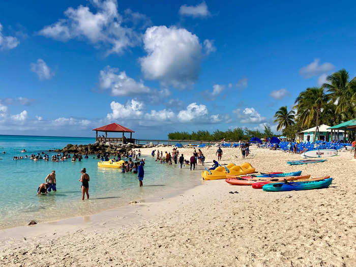 We did our shore excursion in the morning and ate an all-inclusive barbecue meal on the beach in the afternoon.