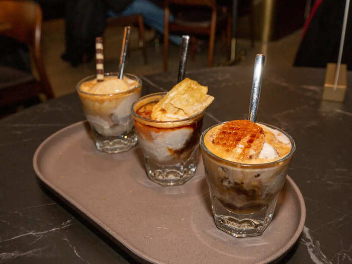 … and a caramel mocha drizzle affogato that tasted identical to the brand