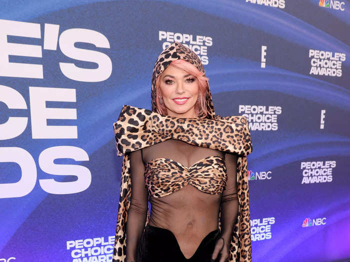 Grammy award-winning singer Shania Twain walked the red carpet in an outfit strikingly similar to the one she wore in her 1998 music video for "That Don