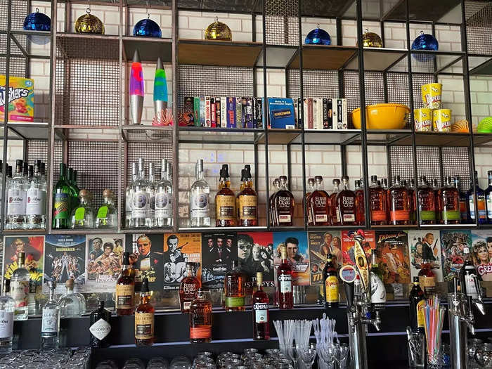 The bar appeared to be well-stocked, with an array of hard liquor.