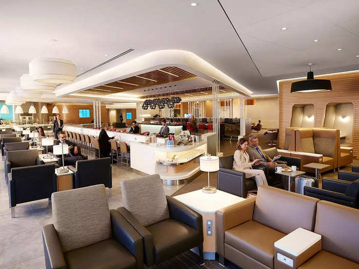 Greenwich is not necessarily newly built but is the rebranded American Flagship Lounge that opened in 2017. The renovated space features "a premium wine table, expansive seating, and chef-inspired meals."