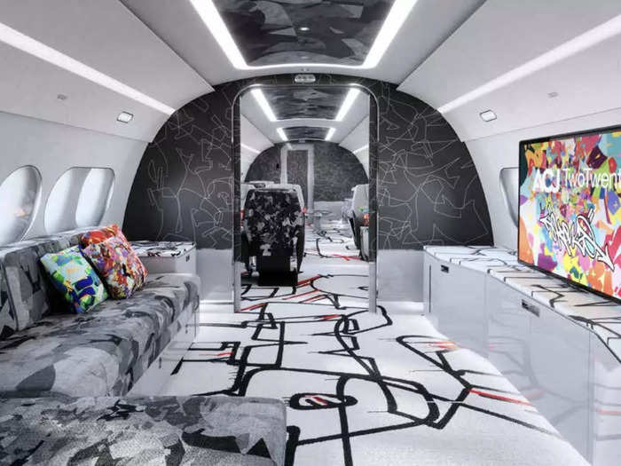 In October 2021, Airbus collaborated with French artist Cyril Kongo to create a colorful ACJ TwoTwenty interior option, which will feature hand-painted furniture.