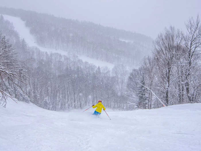 Sunday River in Maine is my go-to for winter wonderland scenery. It also has one of the cheapest day passes in the Northeast.