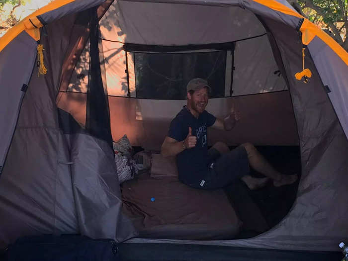 The couple spent their third date in a tent in the middle of nowhere in Botswana.