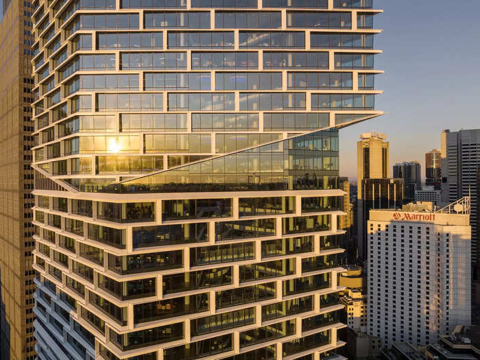 The Quay Quarter Tower is comprised of five stacked volumes.