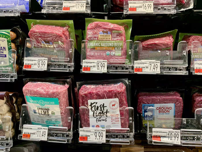 Whole Foods was the more expensive destination for organic ground beef priced at $8.99 per pound, over a dollar more than Walmart